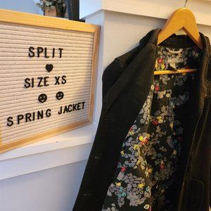 Black jacket with floral liner